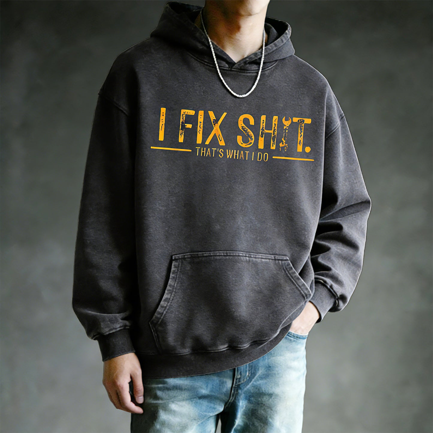 I Fix Shit Washed Hoodie PT403