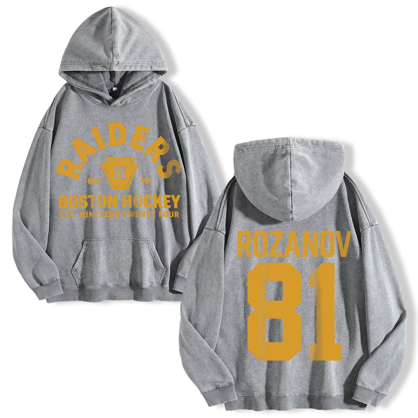 Raiders Boston Hockey Shirt EST 1924 Washed Hoodie PT417