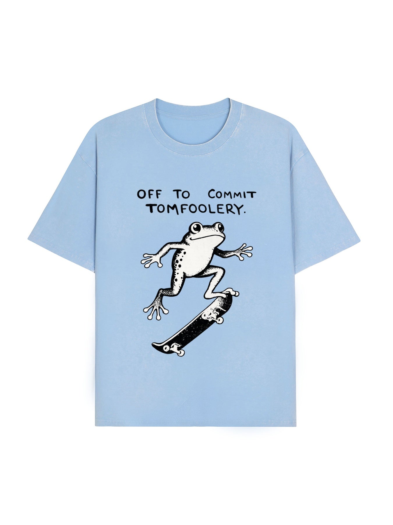 Playful Frog Skateboarding Washed T-Shirt PT452