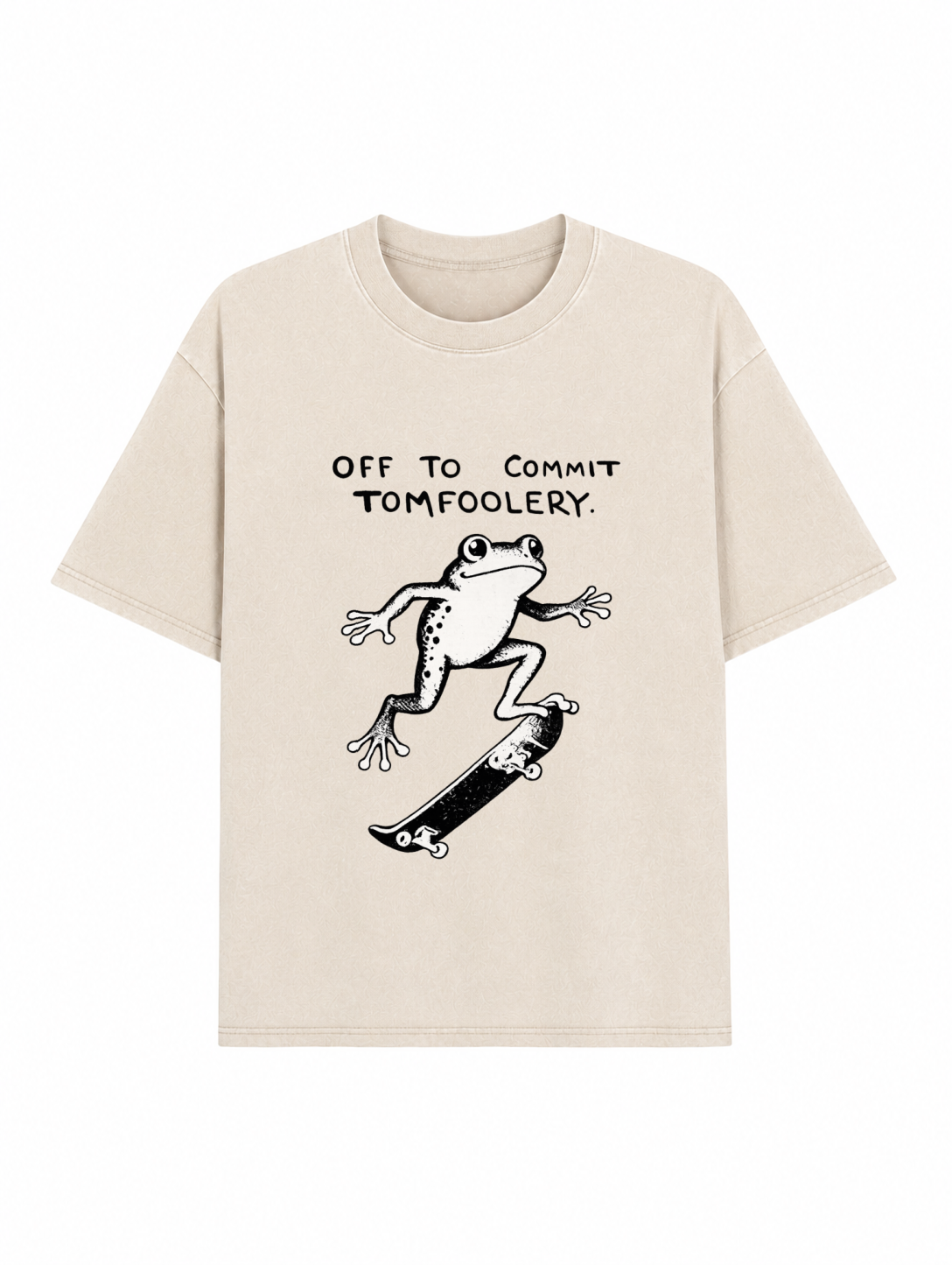 Playful Frog Skateboarding Washed T-Shirt PT452