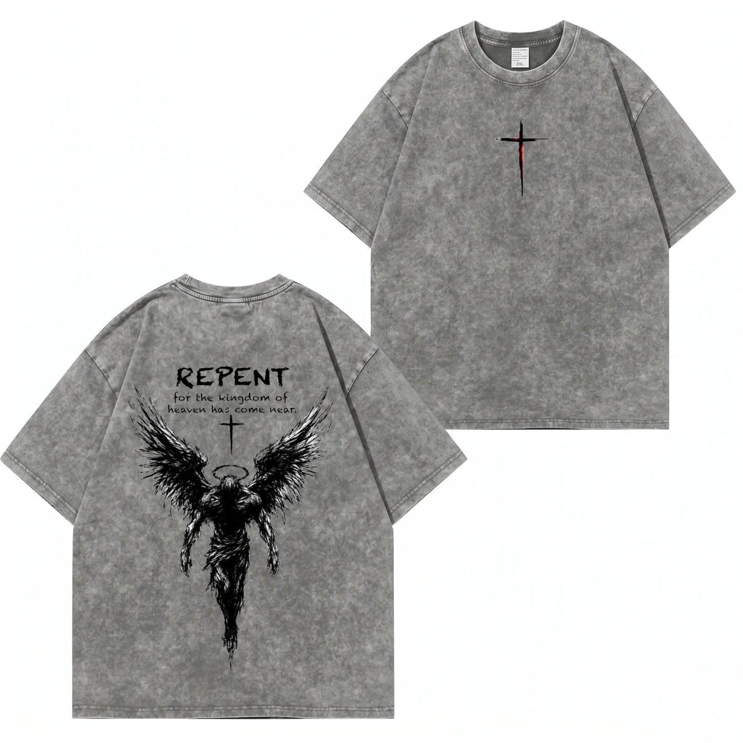 Repent Angel Wings Faith Washed T-Shirt PT482