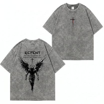 Repent Angel Wings Faith Washed T-Shirt PT482