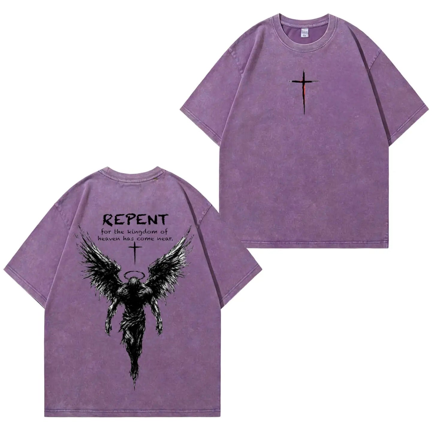 Repent Angel Wings Faith Washed T-Shirt PT482