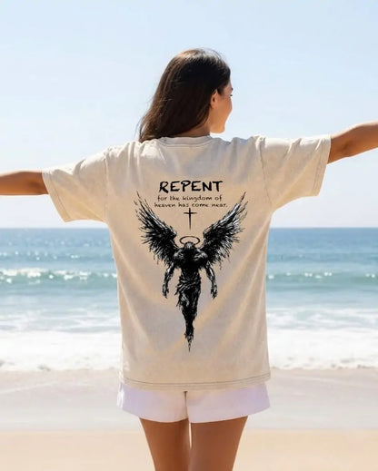 Repent Angel Wings Faith Washed T-Shirt PT482
