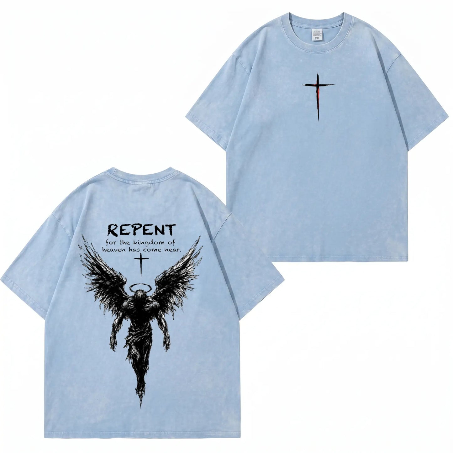 Repent Angel Wings Faith Washed T-Shirt PT482