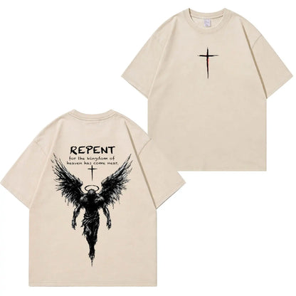 Repent Angel Wings Faith Washed T-Shirt PT482