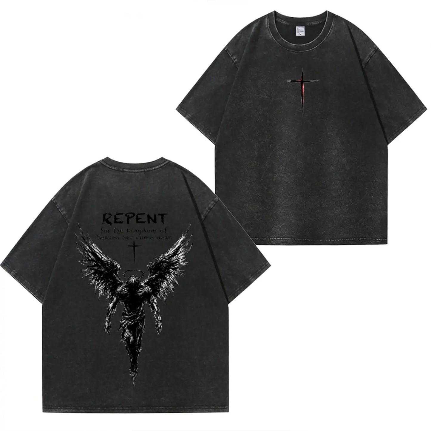 Repent Angel Wings Faith Washed T-Shirt PT482