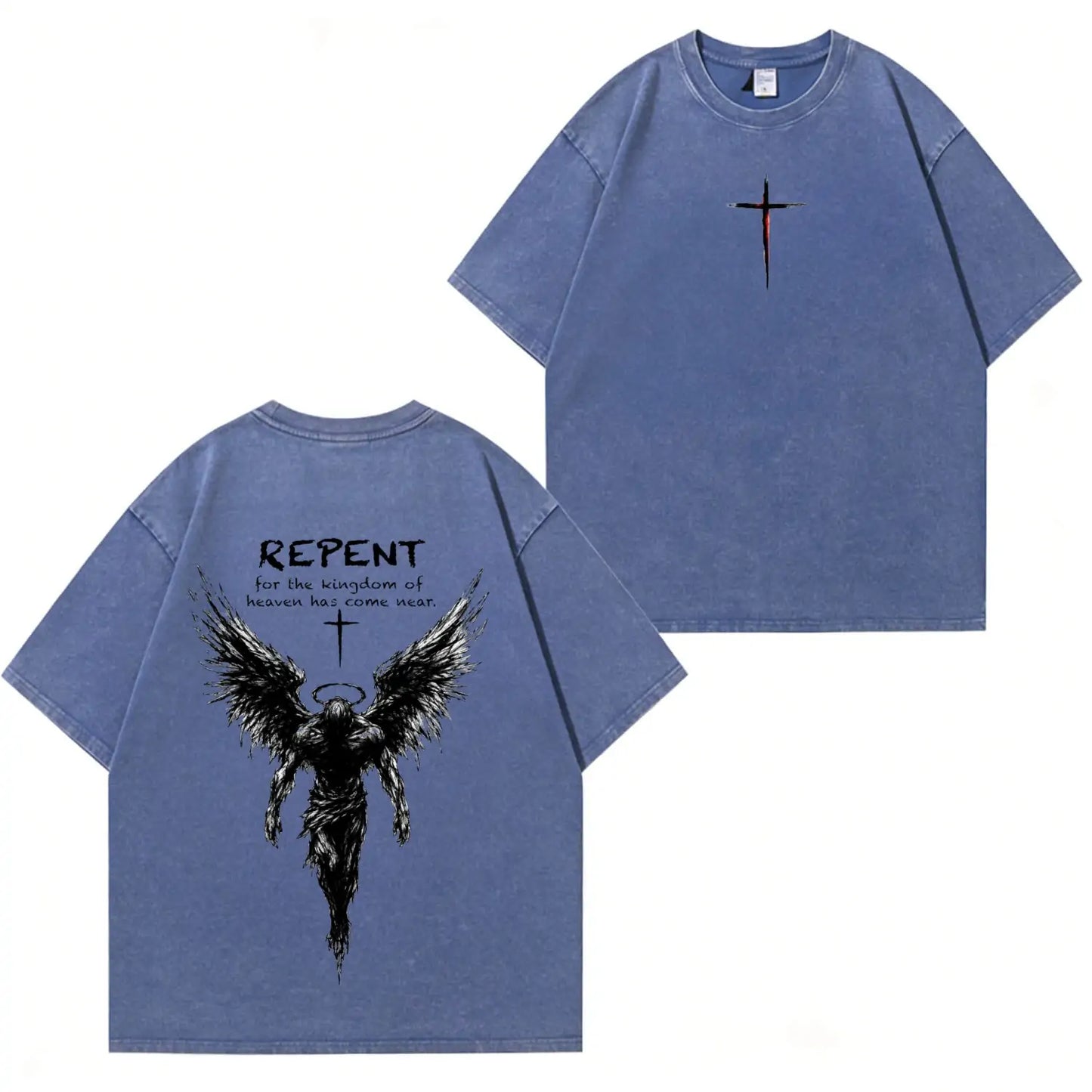 Repent Angel Wings Faith Washed T-Shirt PT482