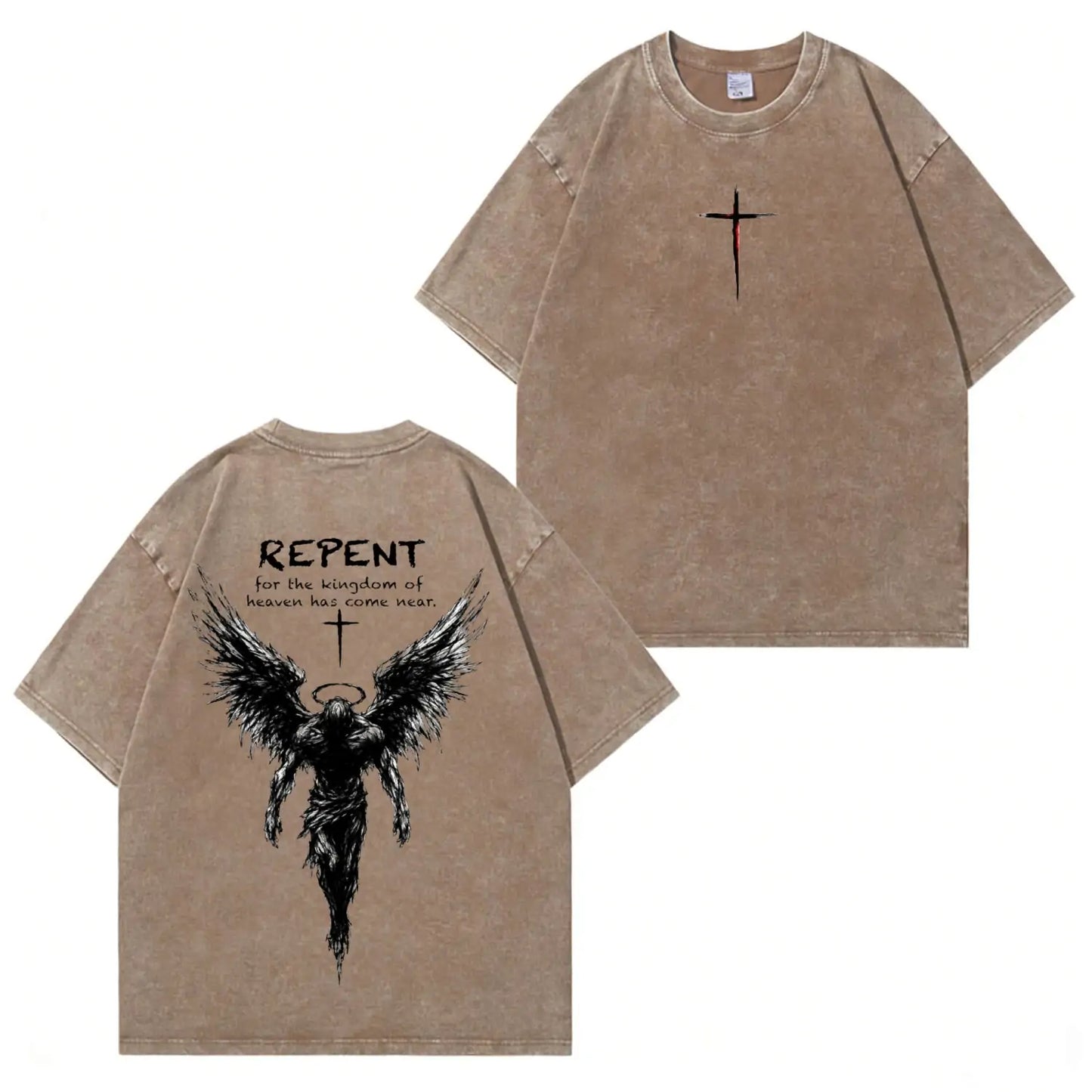 Repent Angel Wings Faith Washed T-Shirt PT482