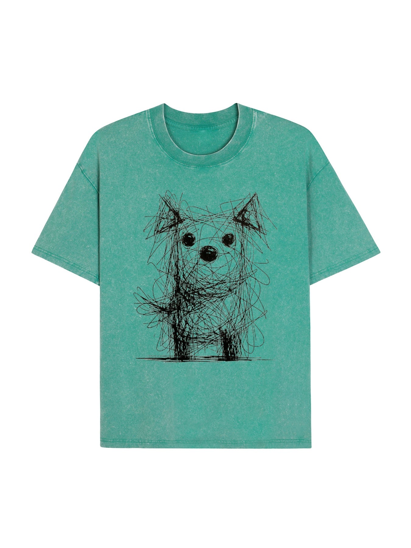 Scruffy Dog Chaos Art Washed T-Shirt PT441