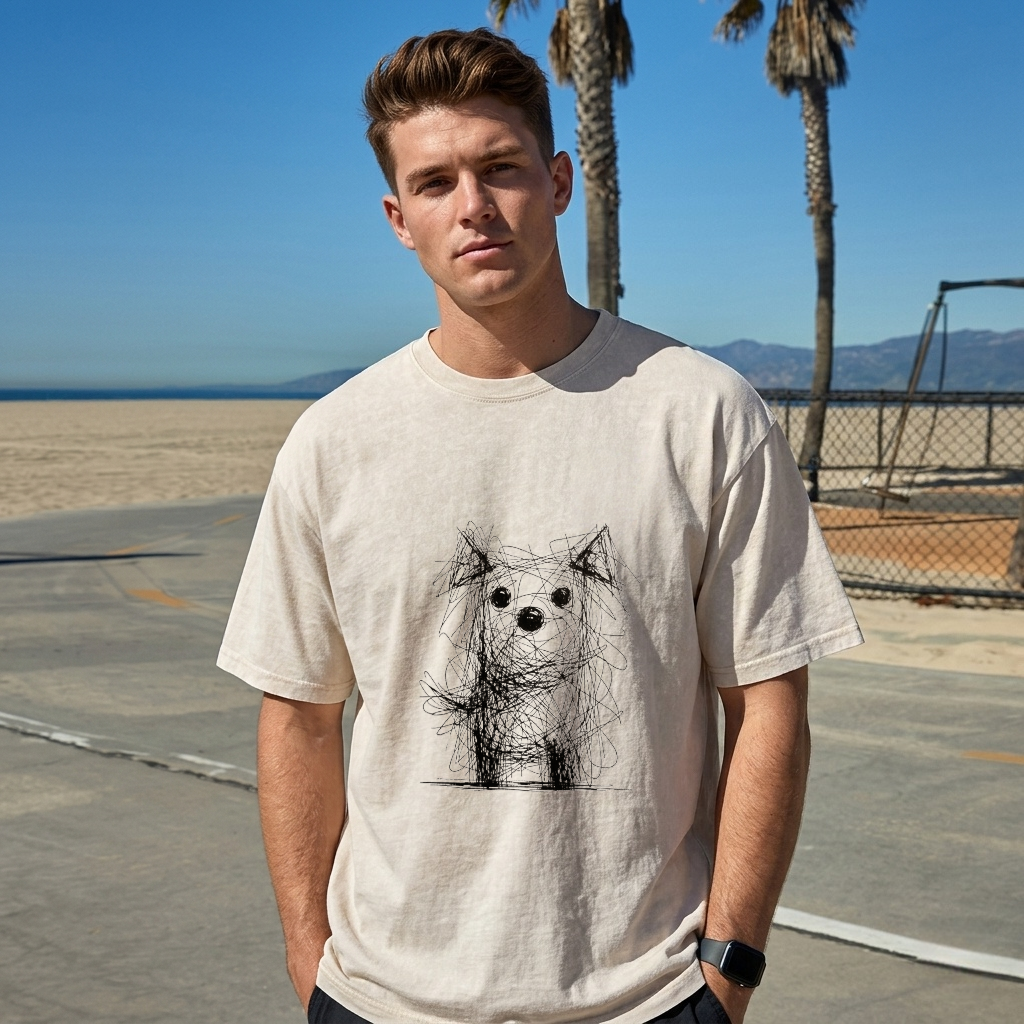 Scruffy Dog Chaos Art Washed T-Shirt PT441