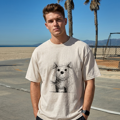 Scruffy Dog Chaos Art Washed T-Shirt PT441
