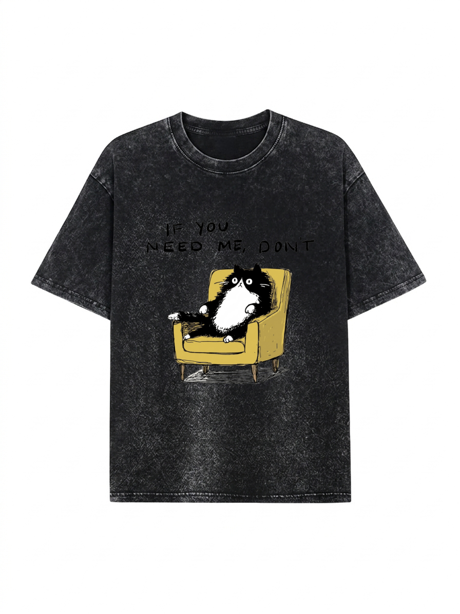 Unavailable Cat Washed T-Shirt PT462