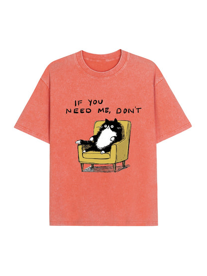 Unavailable Cat Washed T-Shirt PT462