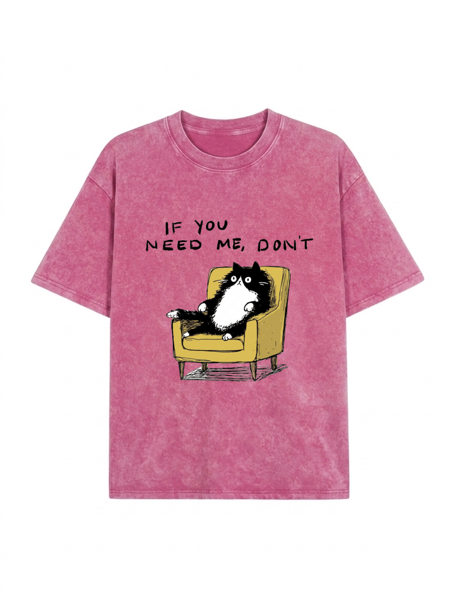 Unavailable Cat Washed T-Shirt PT462