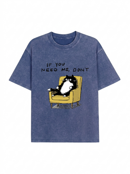 Unavailable Cat Washed T-Shirt PT462