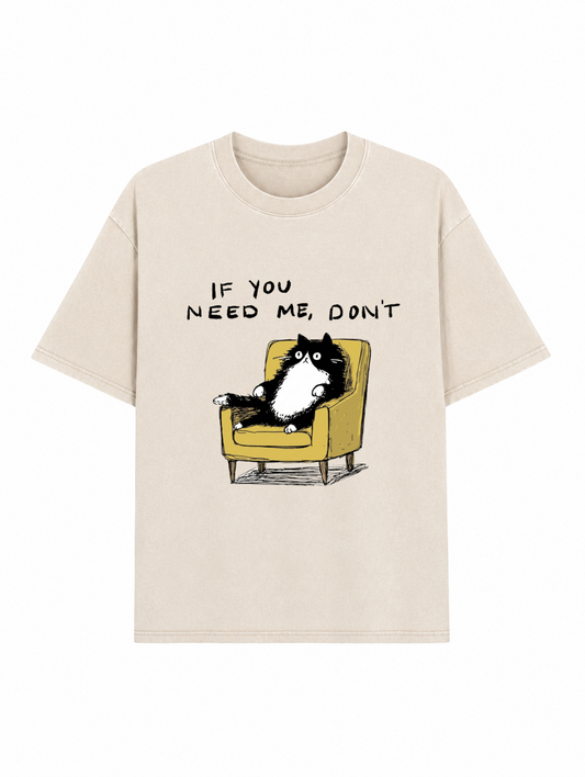 Unavailable Cat Washed T-Shirt PT462