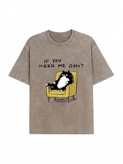 Unavailable Cat Washed T-Shirt PT462