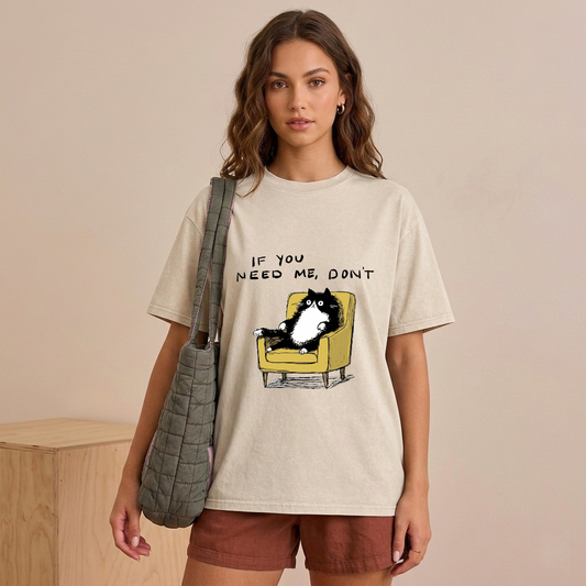 Unavailable Cat Washed T-Shirt PT462