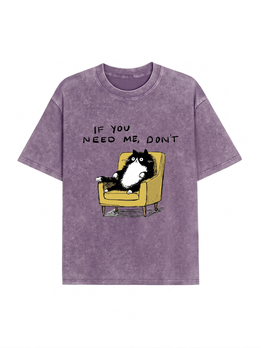 Unavailable Cat Washed T-Shirt PT462