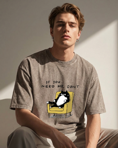 Unavailable Cat Washed T-Shirt PT462