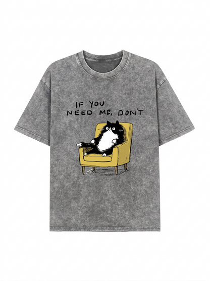 Unavailable Cat Washed T-Shirt PT462