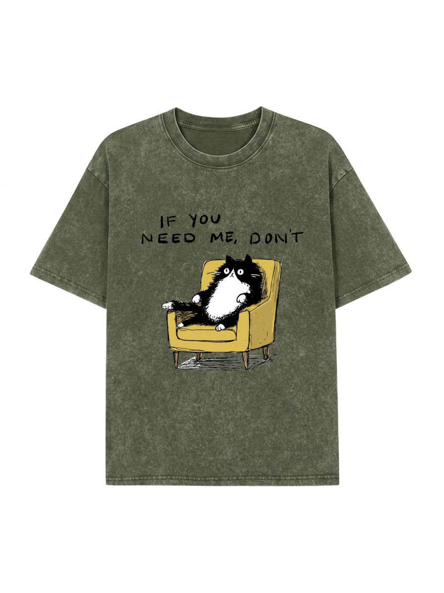 Unavailable Cat Washed T-Shirt PT462