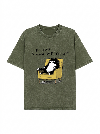 Unavailable Cat Washed T-Shirt PT462
