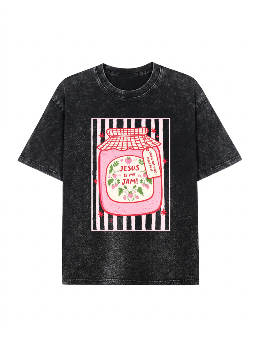 Jesus Graphic Washed T-Shirt PT474