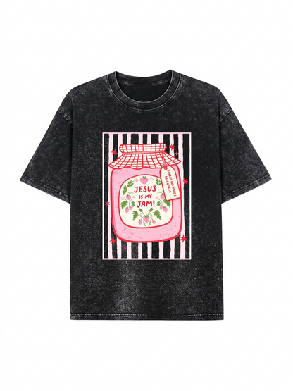 Jesus Graphic Washed T-Shirt PT474