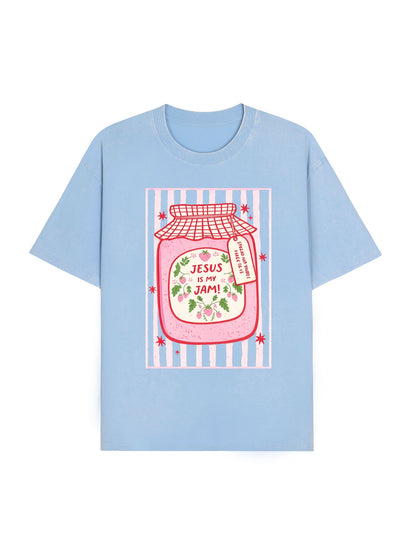 Jesus Graphic Washed T-Shirt PT474