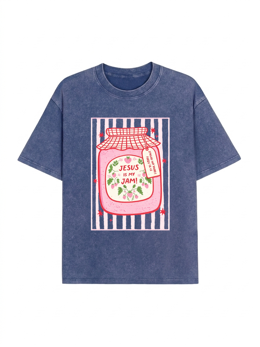 Jesus Graphic Washed T-Shirt PT474