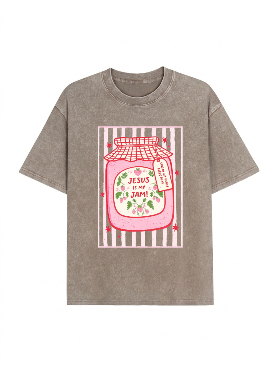 Jesus Graphic Washed T-Shirt PT474