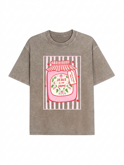 Jesus Graphic Washed T-Shirt PT474
