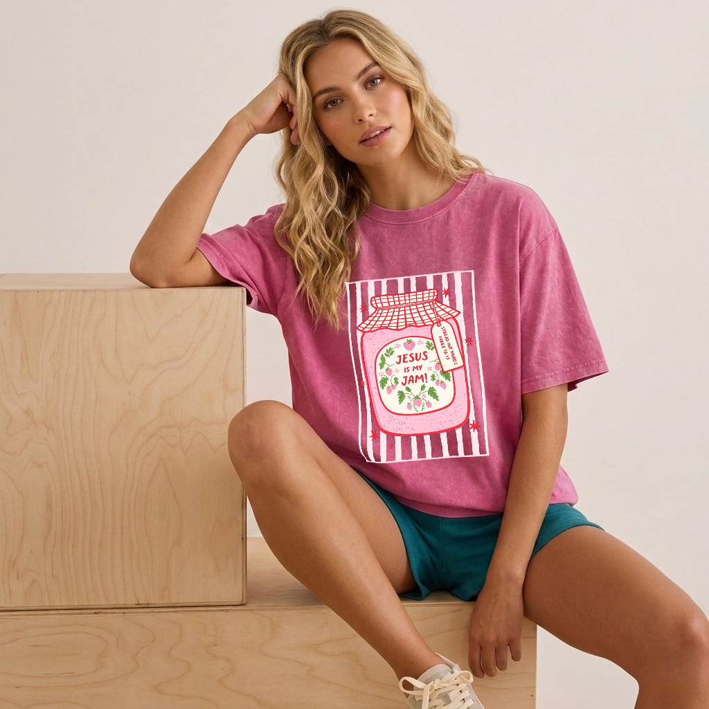Jesus Graphic Washed T-Shirt PT474