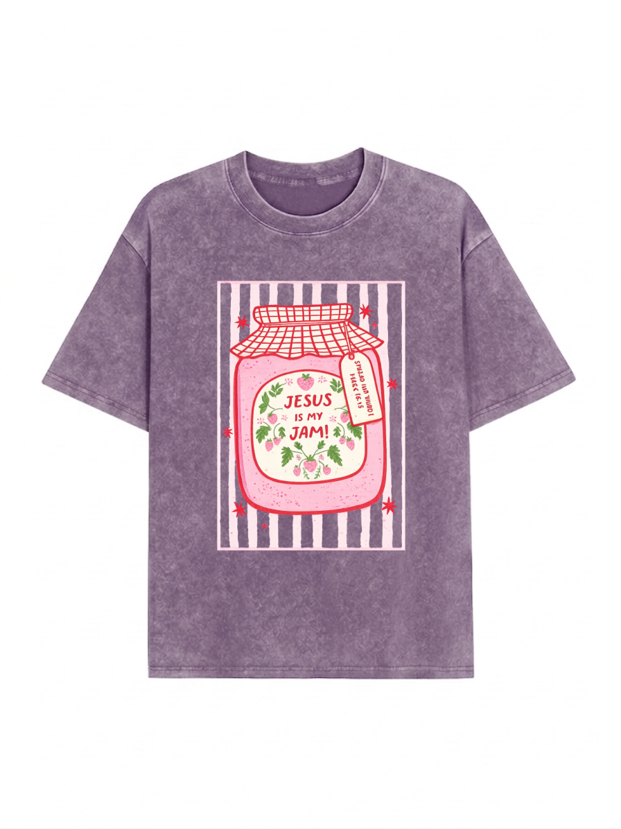 Jesus Graphic Washed T-Shirt PT474