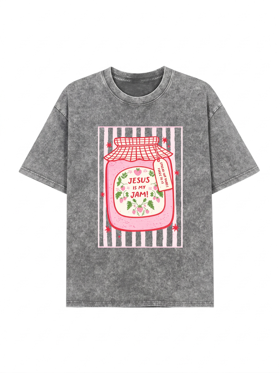 Jesus Graphic Washed T-Shirt PT474