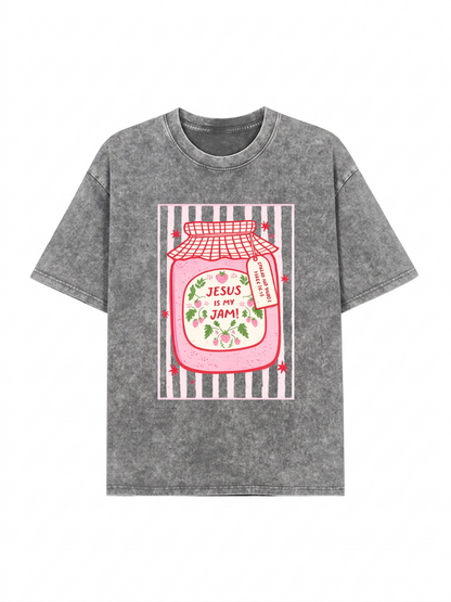 Jesus Graphic Washed T-Shirt PT474
