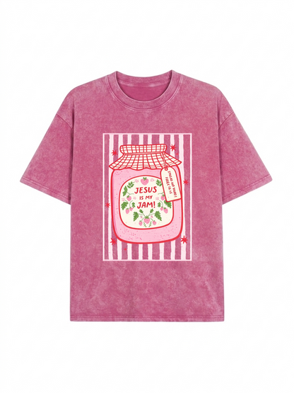 Jesus Graphic Washed T-Shirt PT474