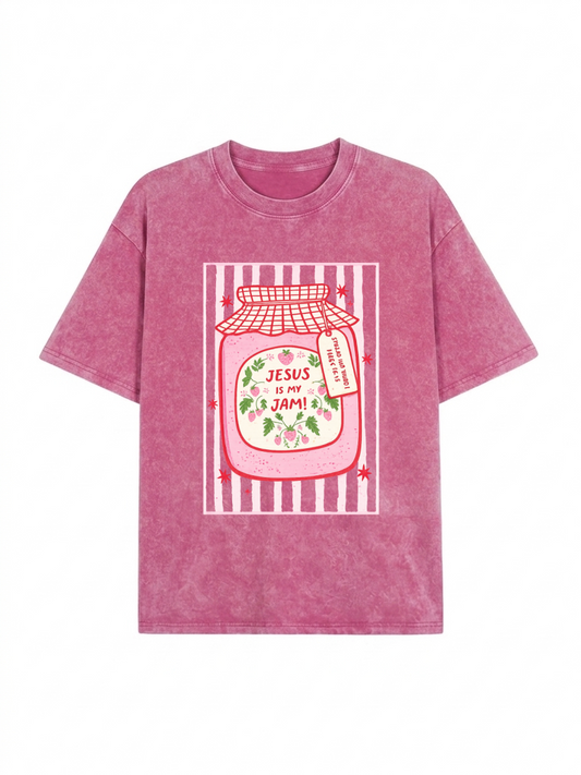 Jesus Graphic Washed T-Shirt PT474