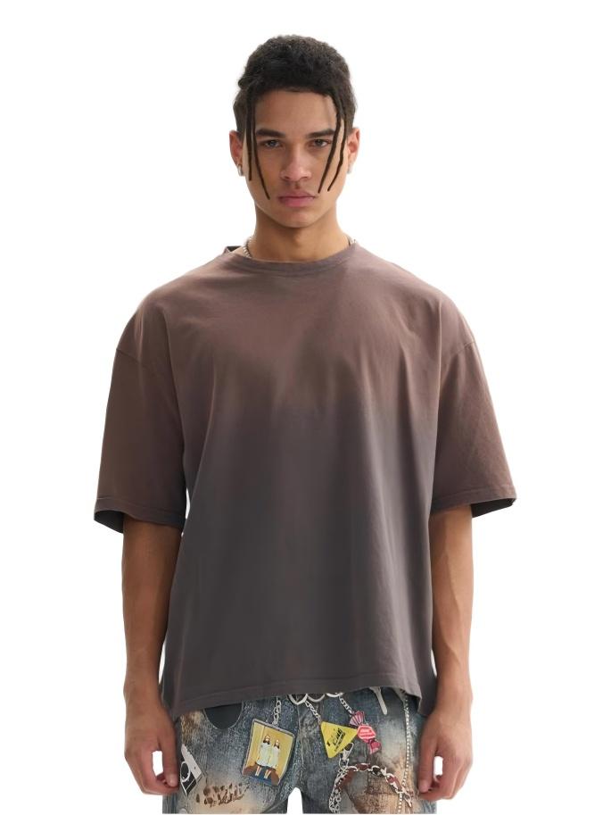 Vintage Wash Heavyweight Oversized Tee in Rose Red / Earth Brown