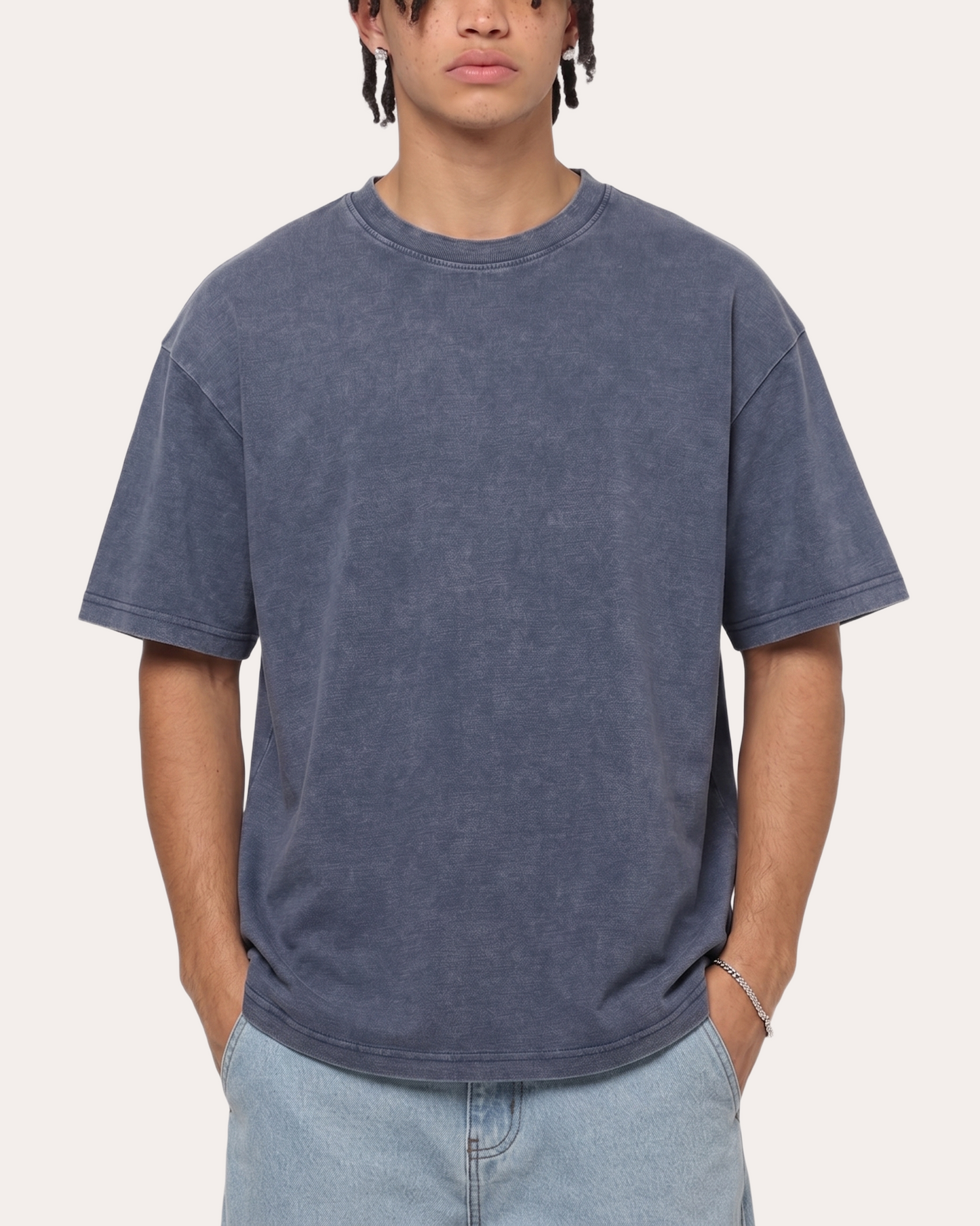 Vintage Navy Blue Essential Washed T-shirt
