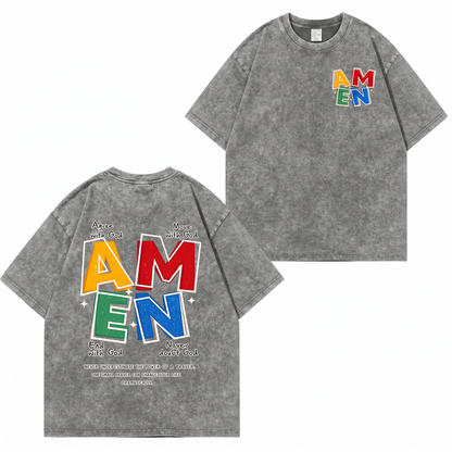 Vintage Amen Faith Washed T-Shirt PT473