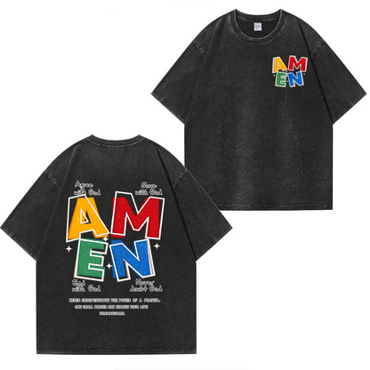 Vintage Amen Faith Washed T-Shirt PT473