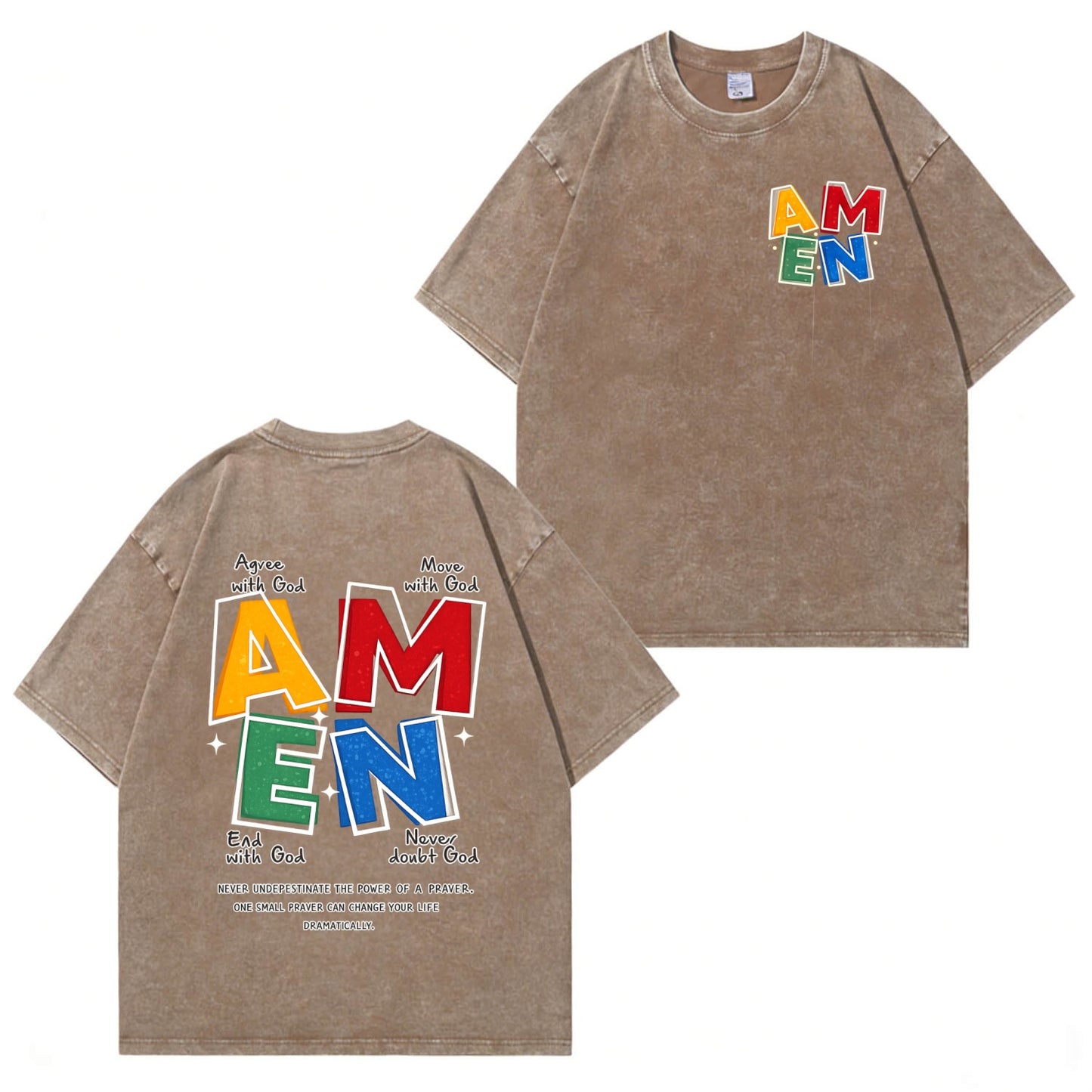 Vintage Amen Faith Washed T-Shirt PT473
