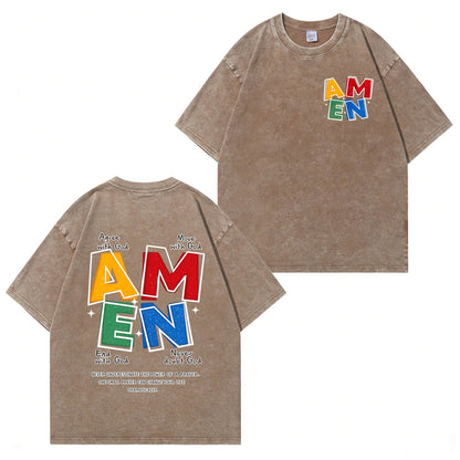 Vintage Amen Faith Washed T-Shirt PT473