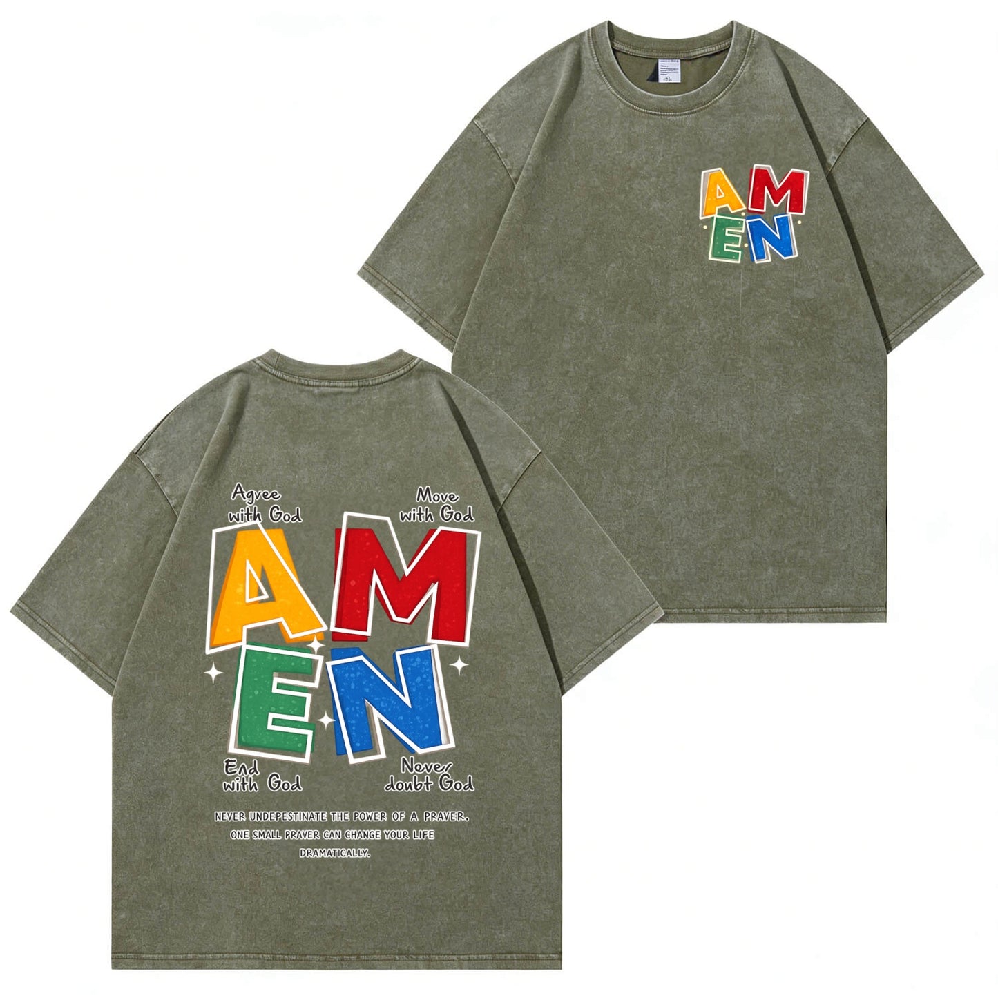 Vintage Amen Faith Washed T-Shirt PT473