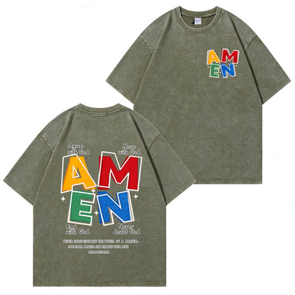 Vintage Amen Faith Washed T-Shirt PT473