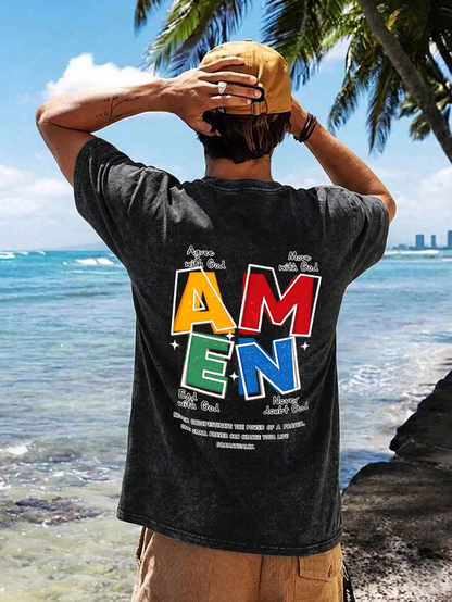 Vintage Amen Faith Washed T-Shirt PT473