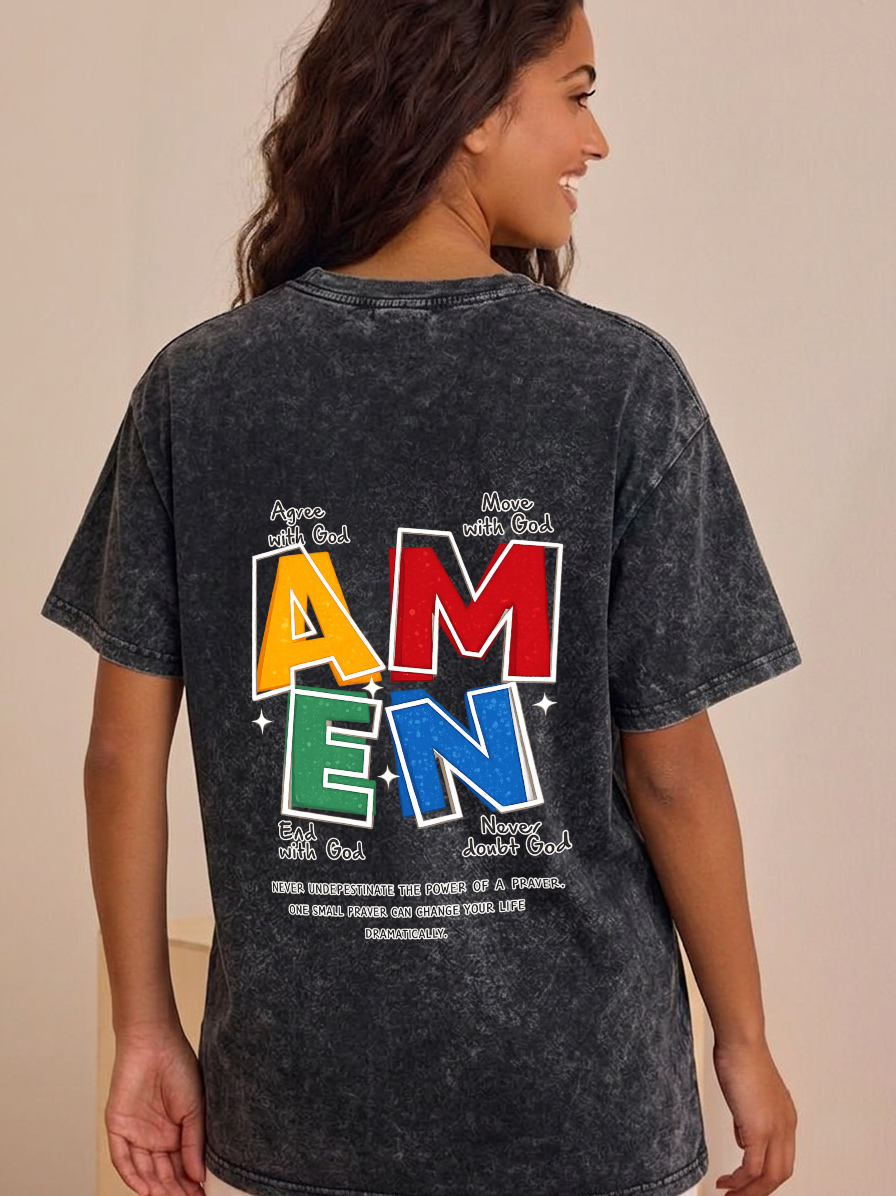 Vintage Amen Faith Washed T-Shirt PT473